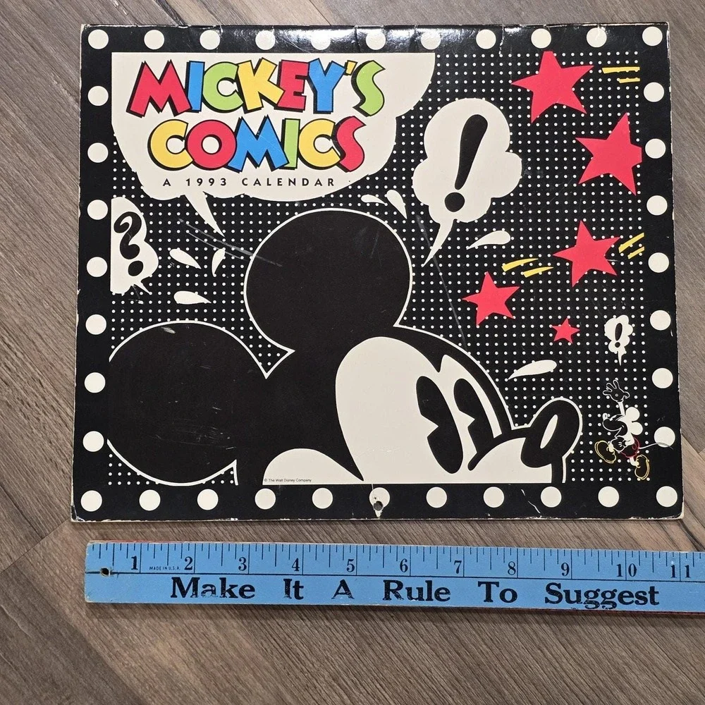 2 Disney Mickey Mouse Minnie Comics Calendar 1990 93 Vintage 12 Frameable Prints